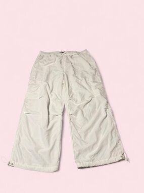 No Boundaries White Wide-Leg Cargo Pants